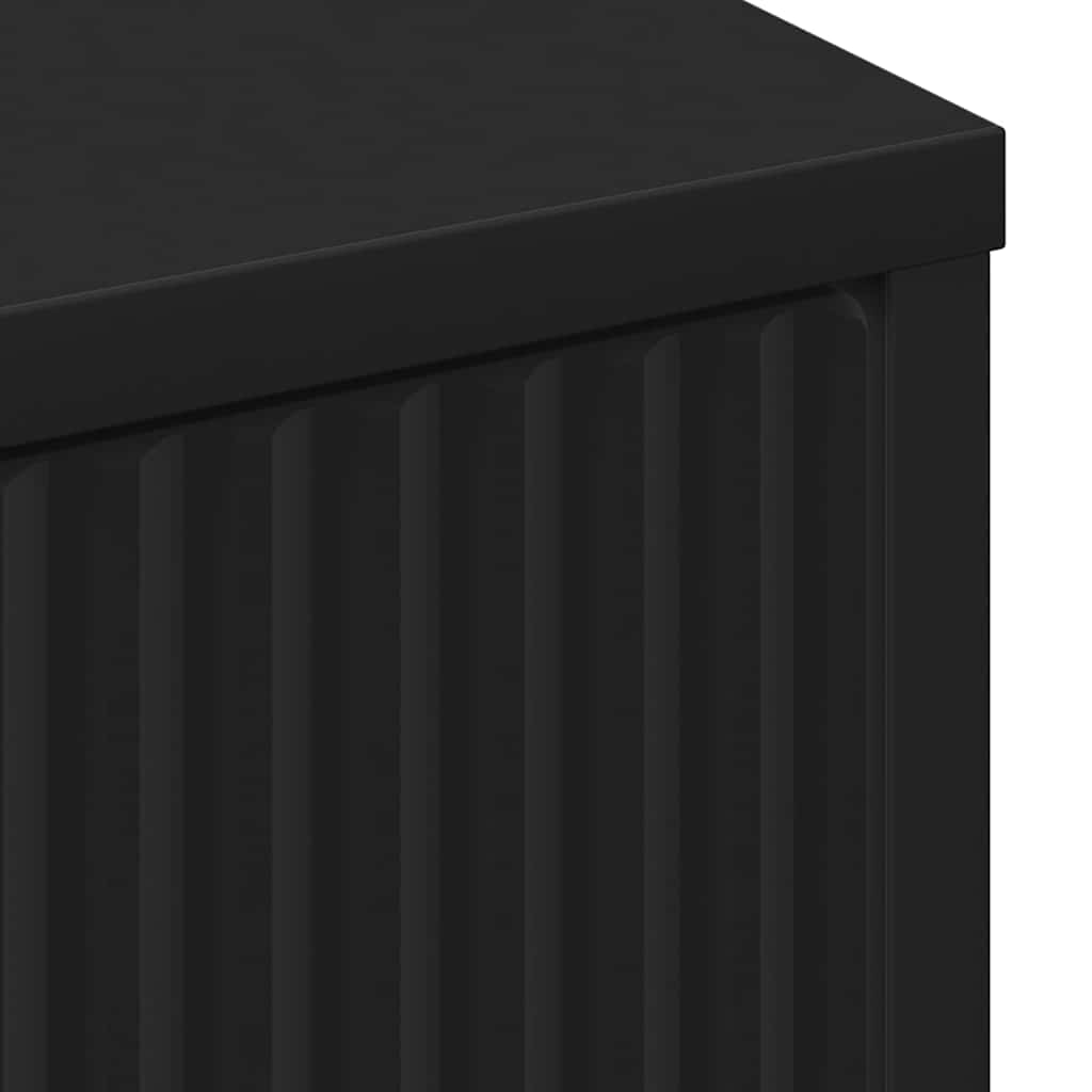 Baderomsskap Svart 39,5 x 36 x 88 cm Konstruert tre & Metall