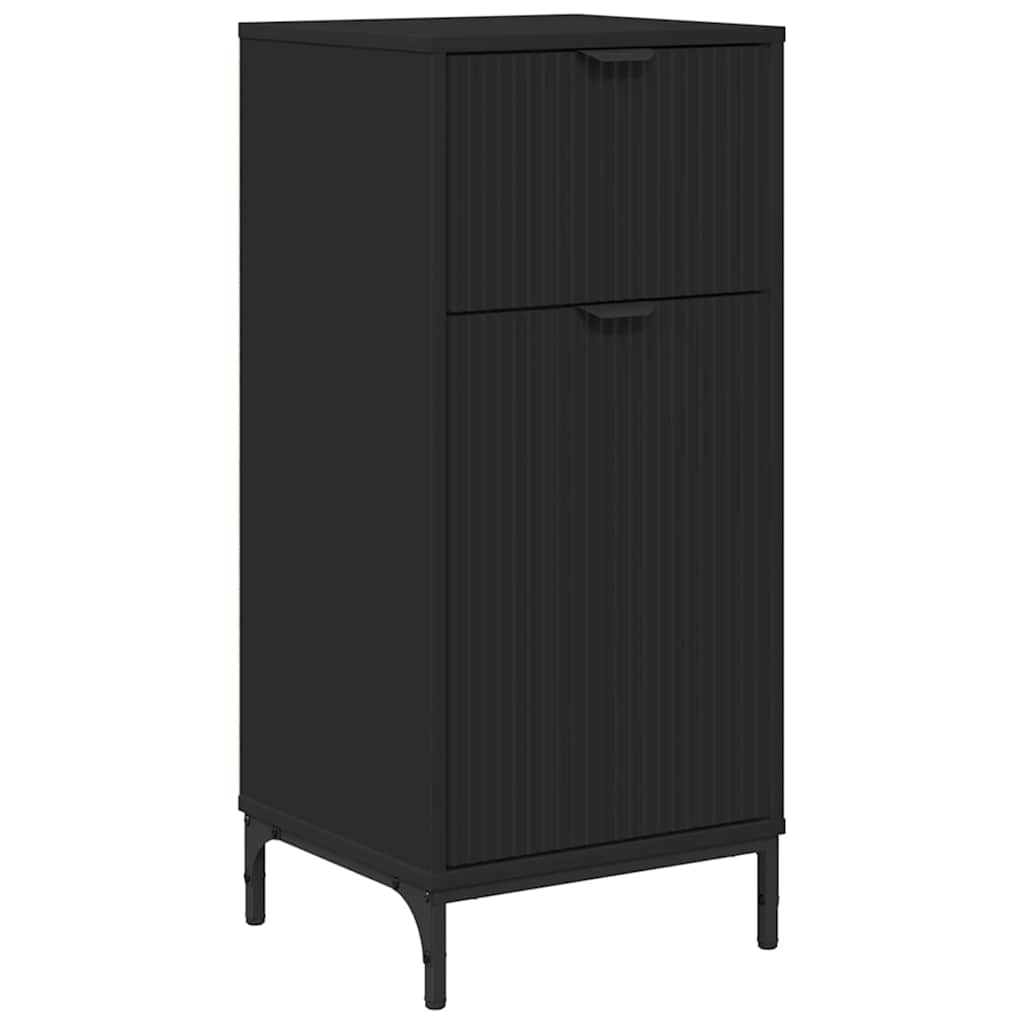 Baderomsskap Svart 39,5 x 36 x 88 cm Konstruert tre & Metall
