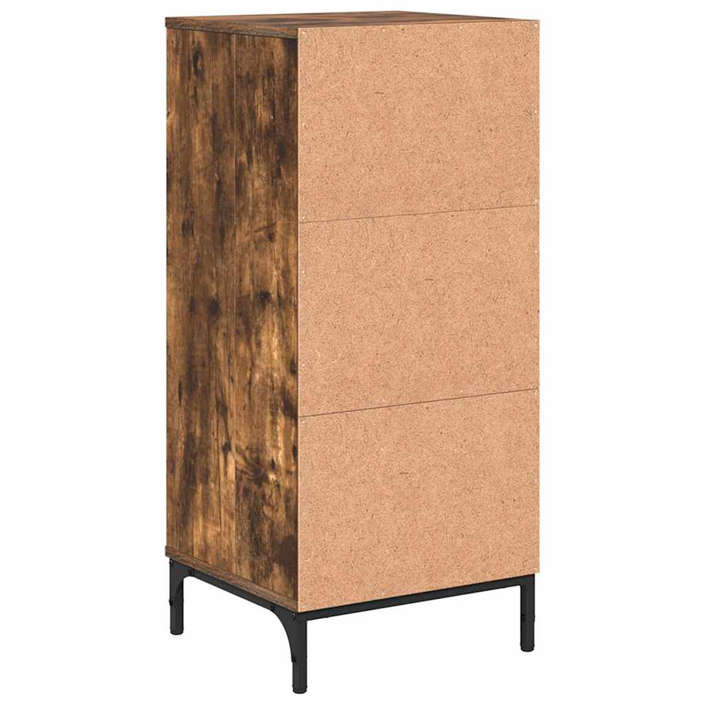 Baderomsskap Røkt eik 39,5 x 36 x 88 cm Konstruert tre & Metall