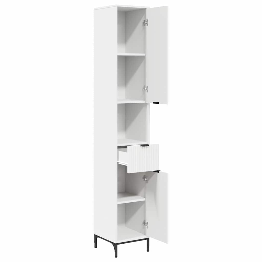 Baderomsskap Hvit 31,5 x 33 x 190 cm Konstruert tre & Metall
