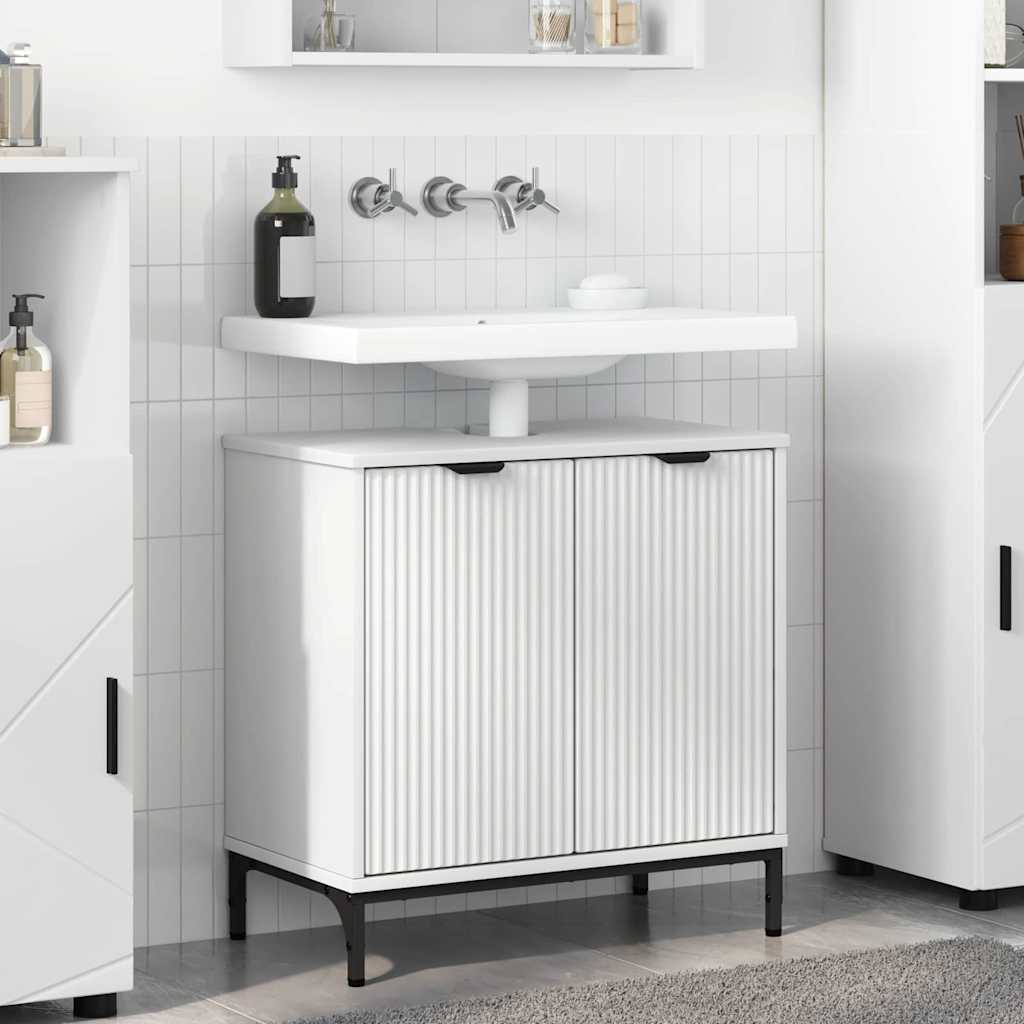 Baderomsvaskeskap Hvit 60,5 x 33,5 x 61 cm Konstruert tre