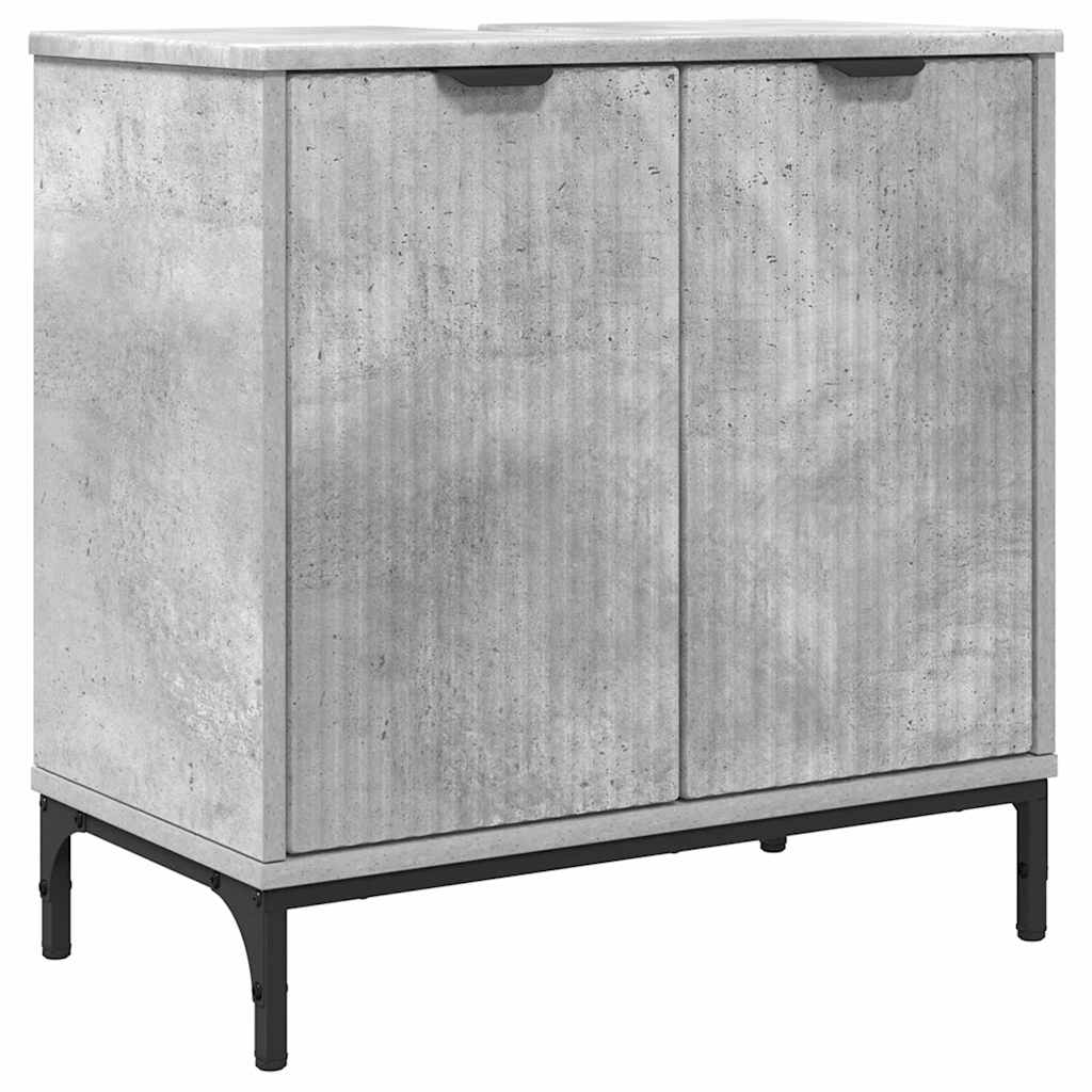 Baderomsvaskeskap Betonggrå 60,5 x 33,5 x 61 cm Konstruert tre