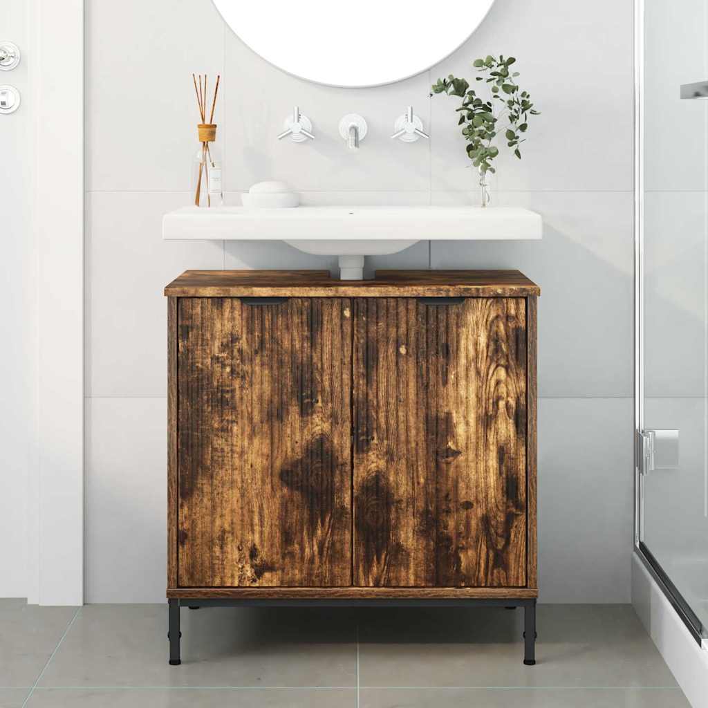 Baderomsvaskeskap Røkt eik 60,5 x 33,5 x 61 cm Konstruert tre