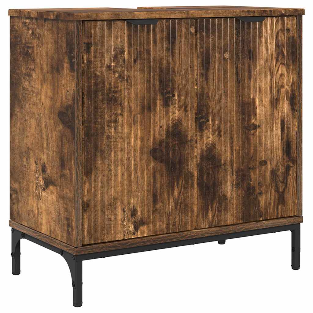 Baderomsvaskeskap Røkt eik 60,5 x 33,5 x 61 cm Konstruert tre