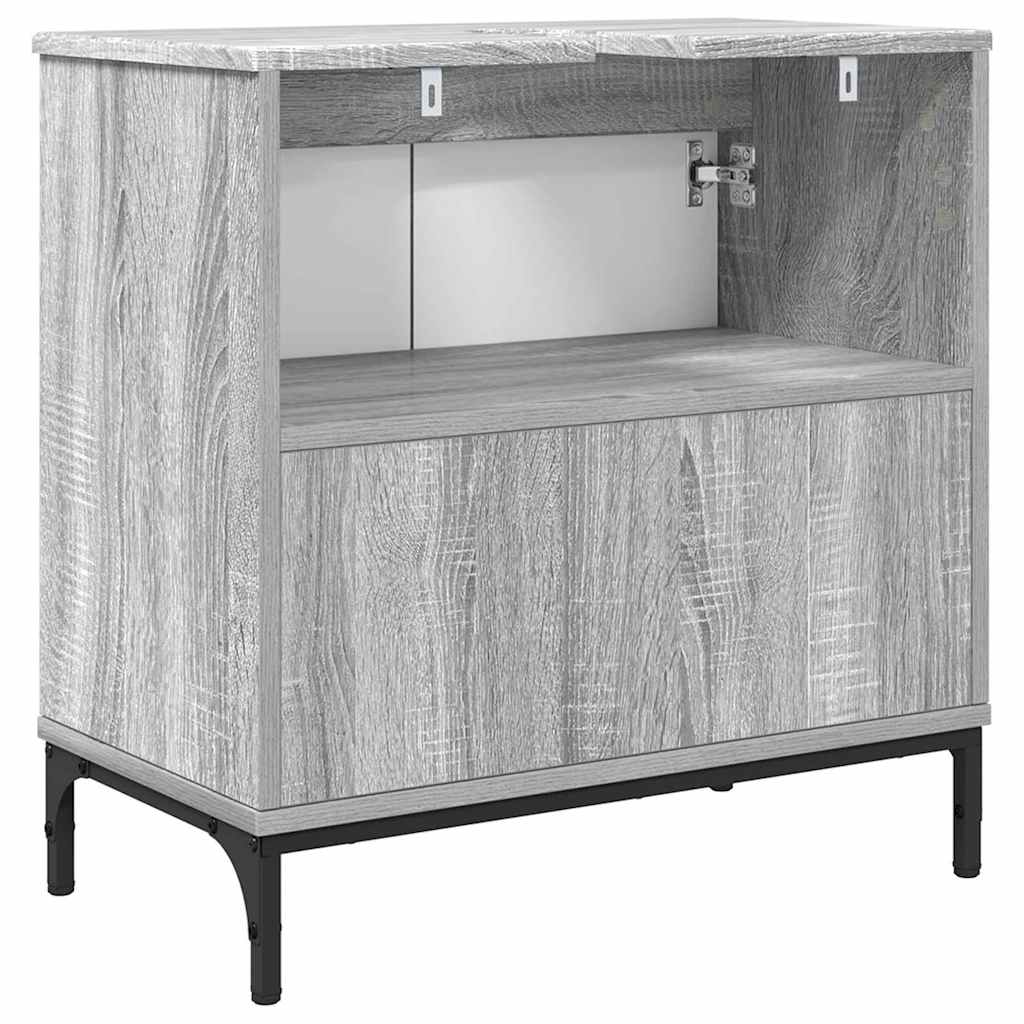 Baderomsvaskeskap Grå Sonoma 60,5 x 33,5 x 61 cm Konstruert tre