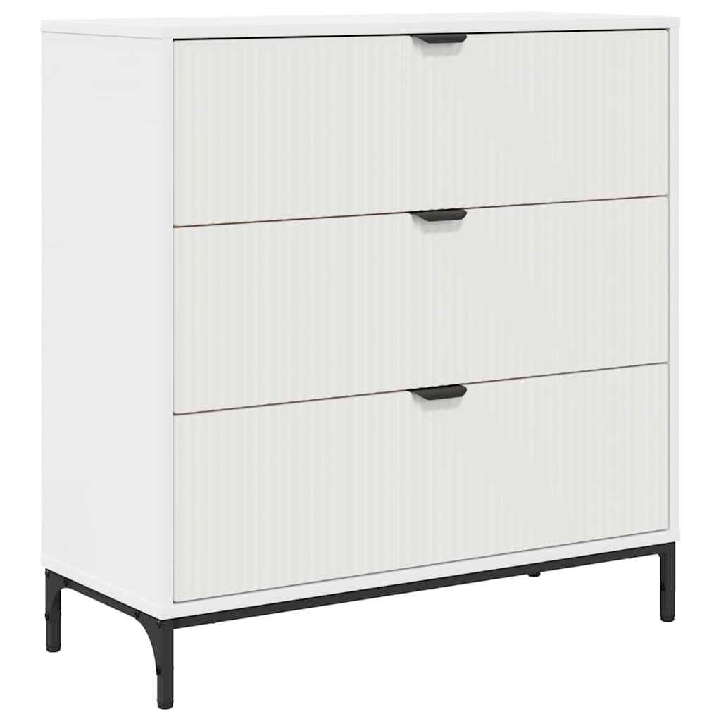Serviesskap med skuff Hvit 79,5 x 33 x 82 cm Konstruert tre