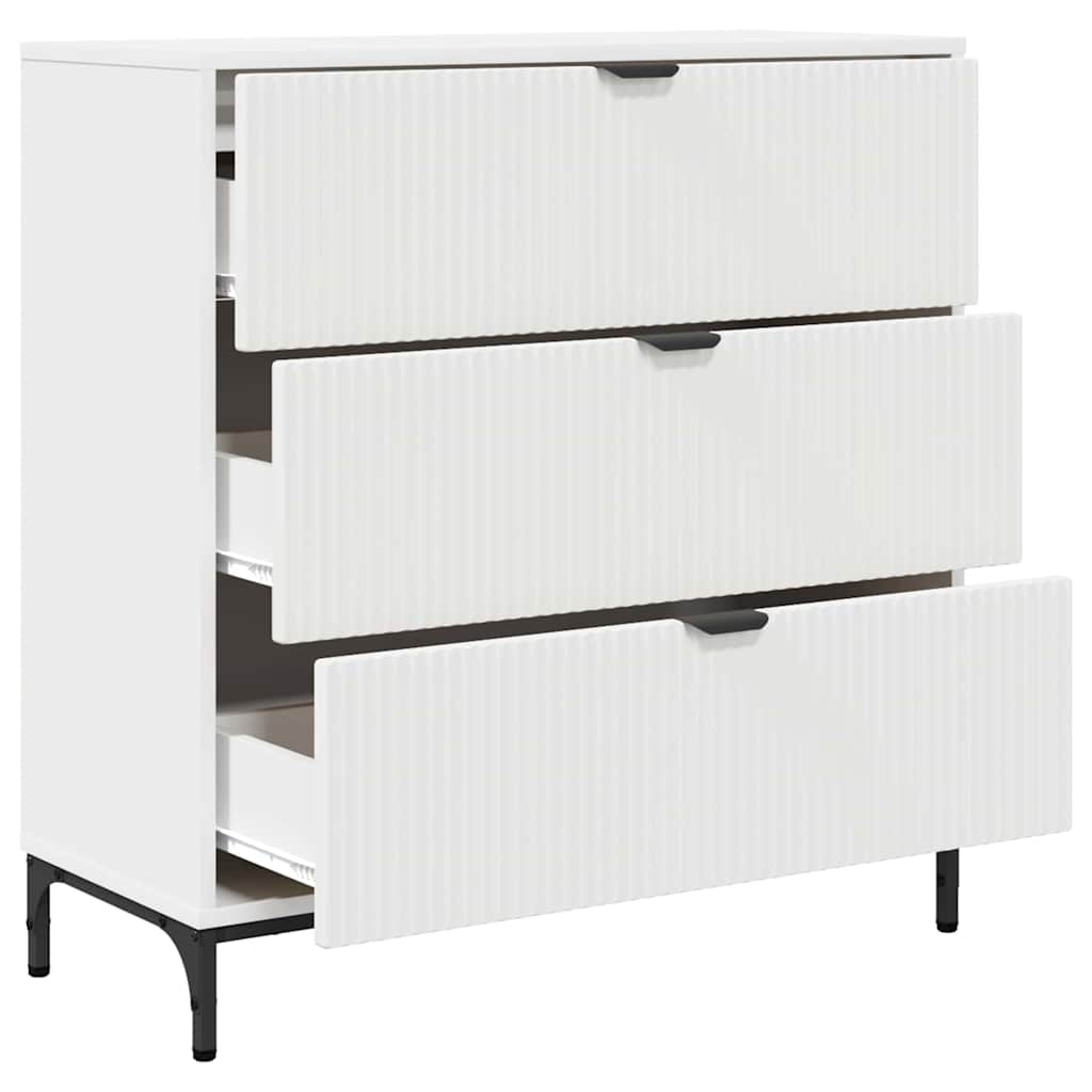 Serviesskap med skuff Hvit 79,5 x 33 x 82 cm Konstruert tre