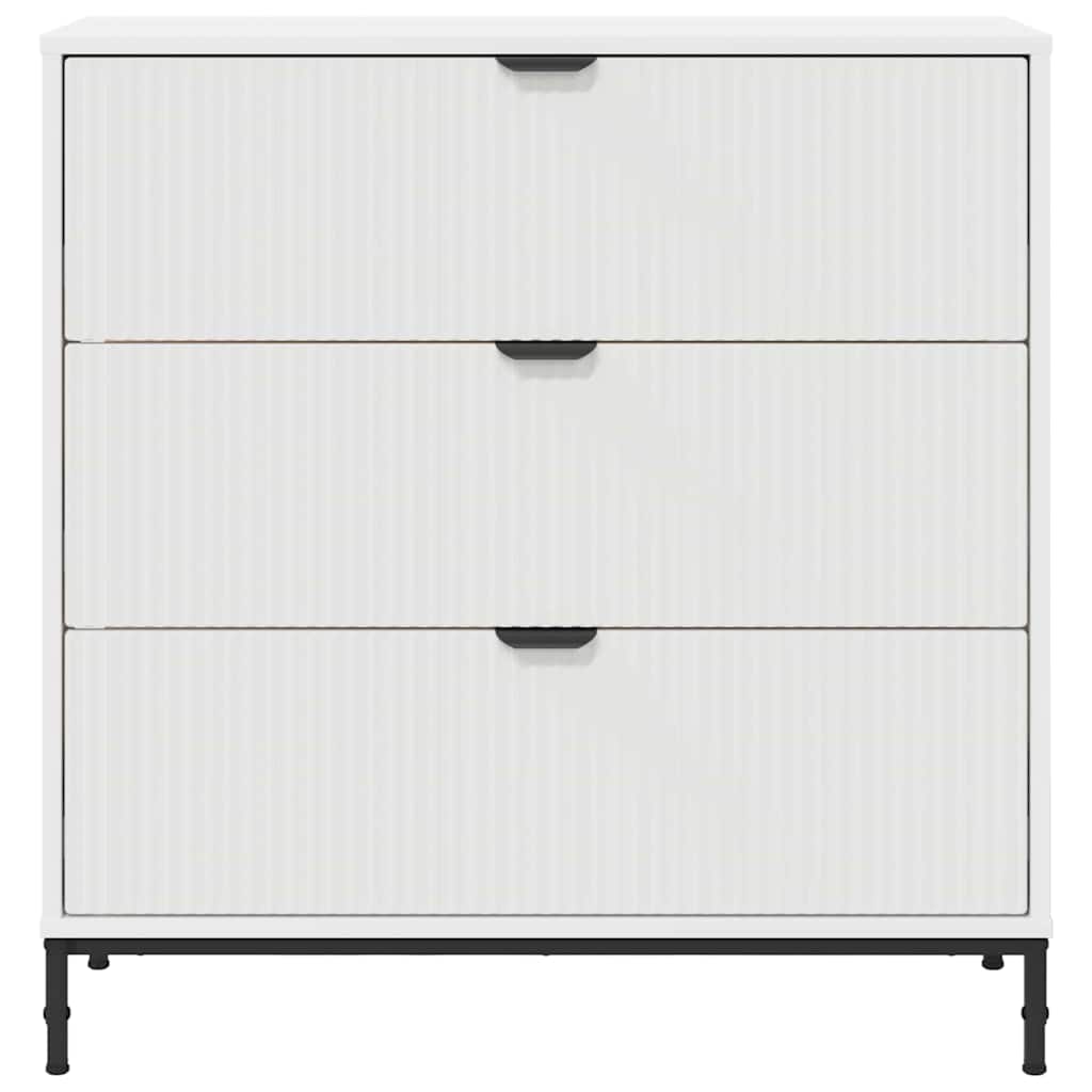 Serviesskap med skuff Hvit 79,5 x 33 x 82 cm Konstruert tre