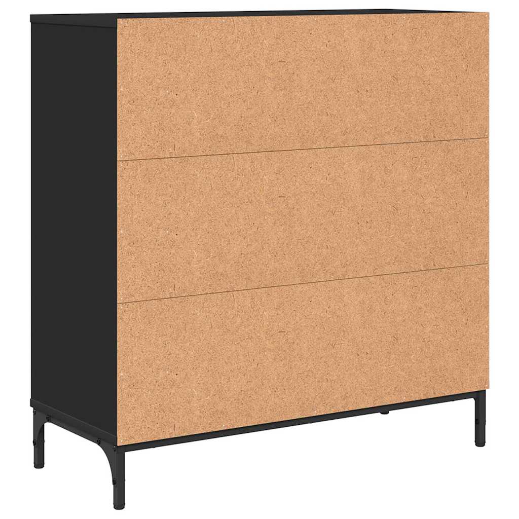 Serviesskap med skuff Svart 79,5 x 33 x 82 cm Konstruert tre