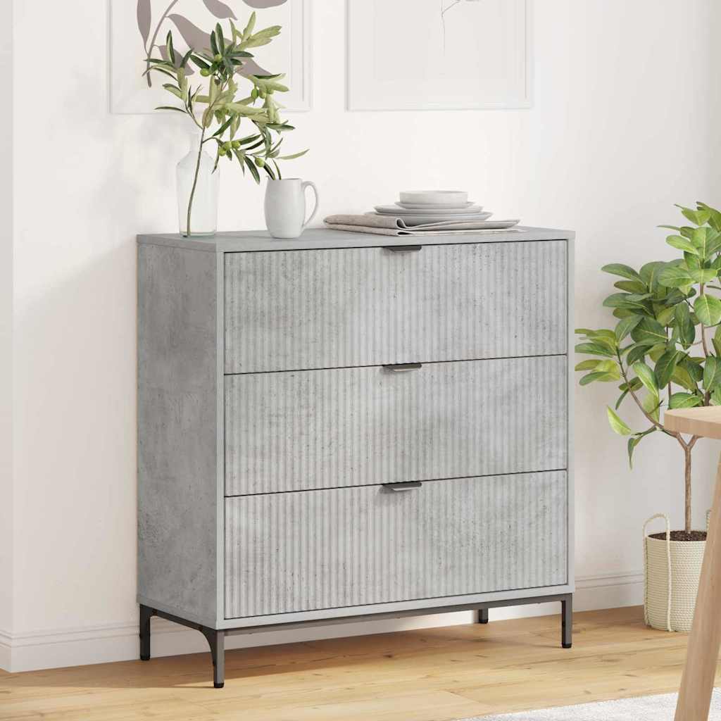Serviesskap Betonggrå 79,5 x 33 x 82 cm Konstruert tre