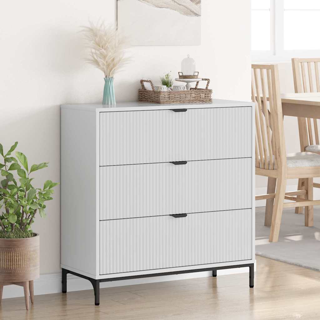 Serviesskap Høyglanset hvit 79,5 x 33 x 82 cm Konstruert tre