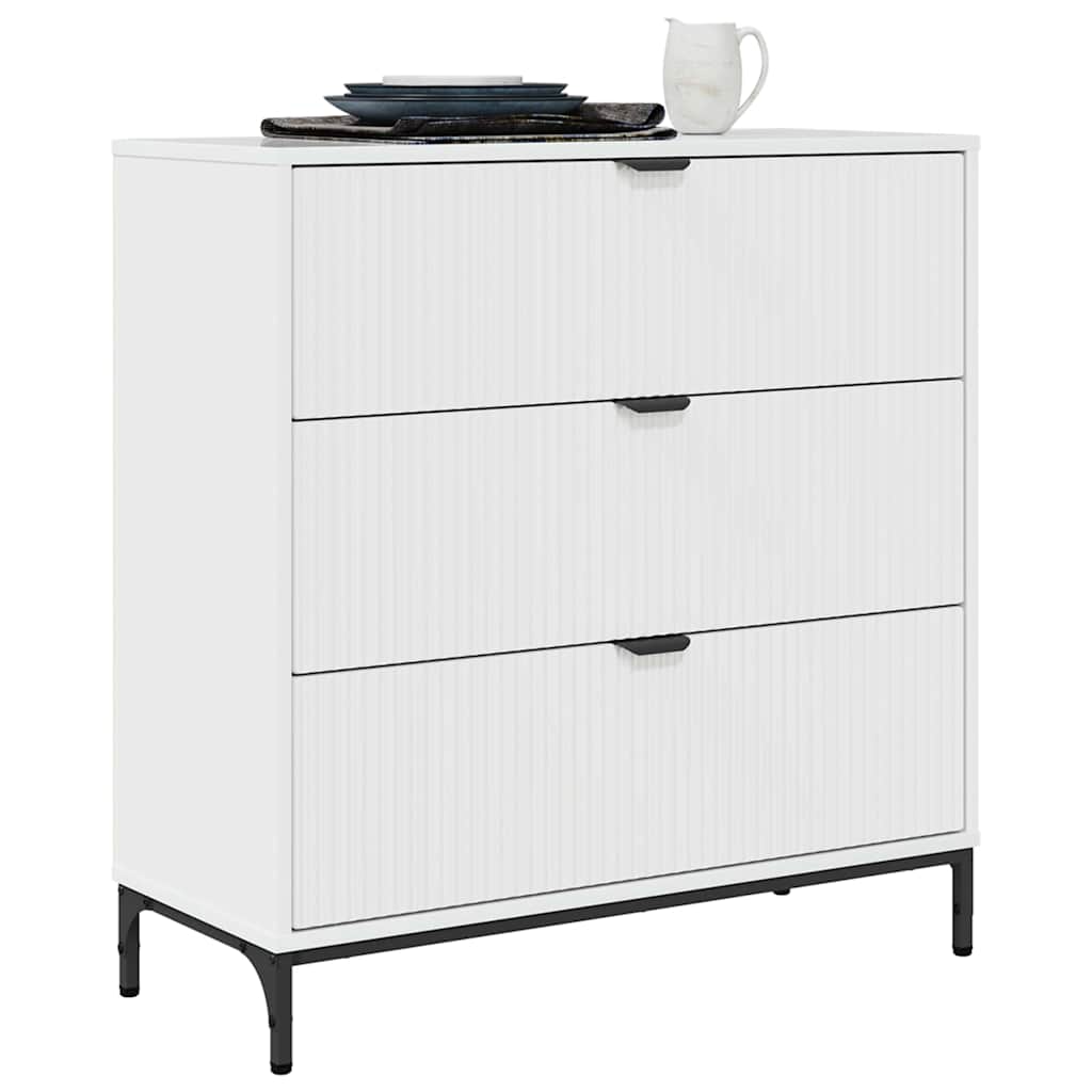 Serviesskap Høyglanset hvit 79,5 x 33 x 82 cm Konstruert tre