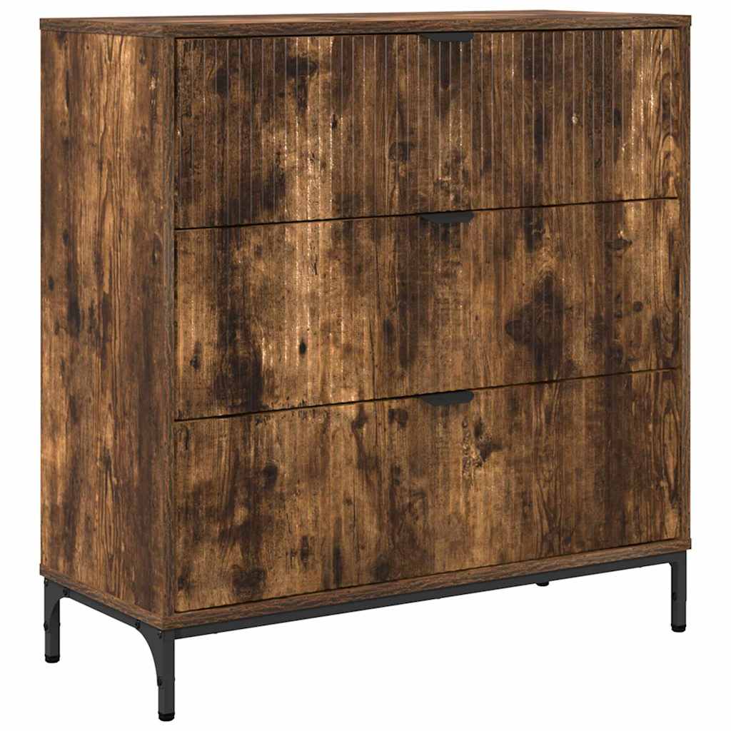 Serviesskap med skuff Røkt eik 79,5 x 33 x 82 cm Konstruert tre