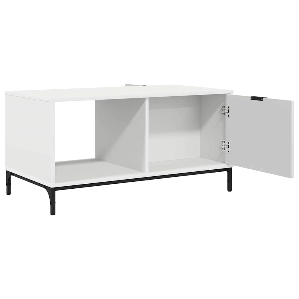 Kaffebord med skuff Hvit 90 x 49 x 46 cm Konstruert tre