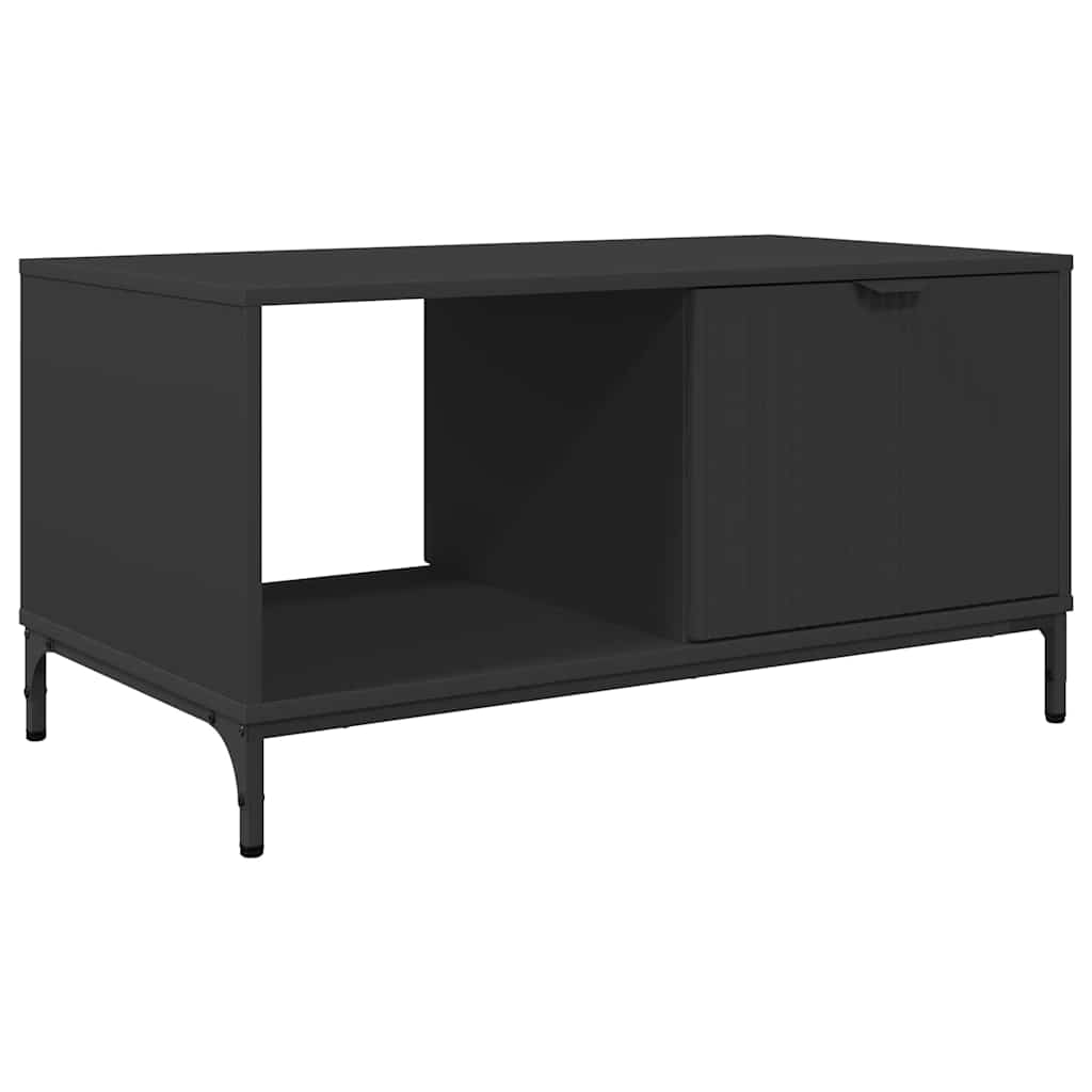 Kaffebord med skuff Svart Eik 90 x 49 x 46 cm Konstruert tre