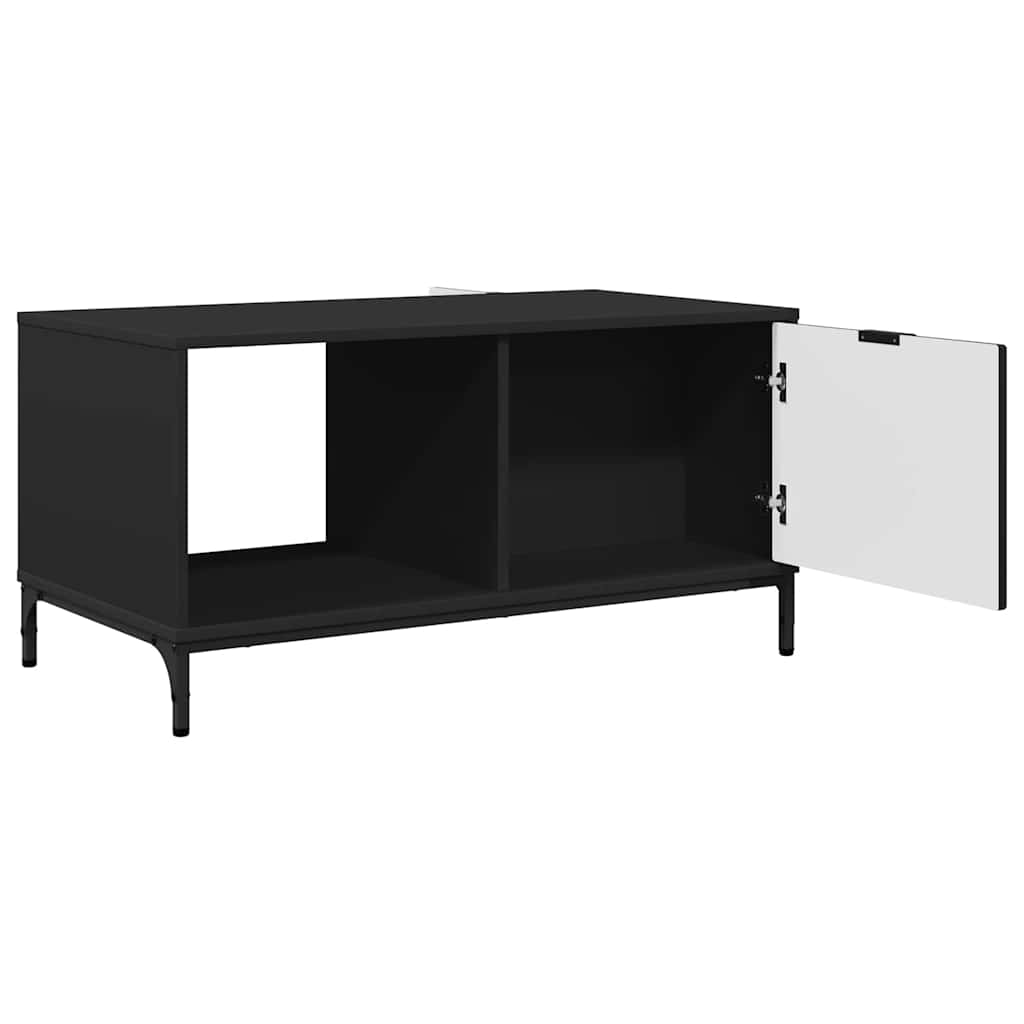 Kaffebord med skuff Svart Eik 90 x 49 x 46 cm Konstruert tre