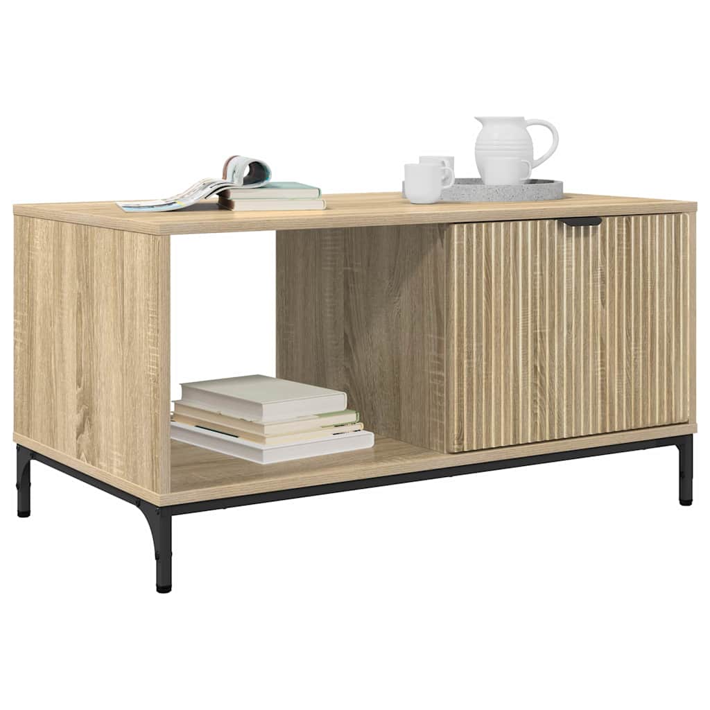 Kaffebord med skuff Sonoma eik 90 x 49 x 46 cm Konstruert tre