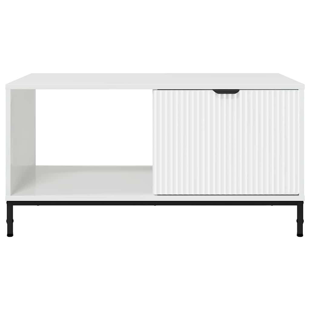 Kaffebord Høyglanset hvit 90 x 49 x 46 cm Konstruert tre