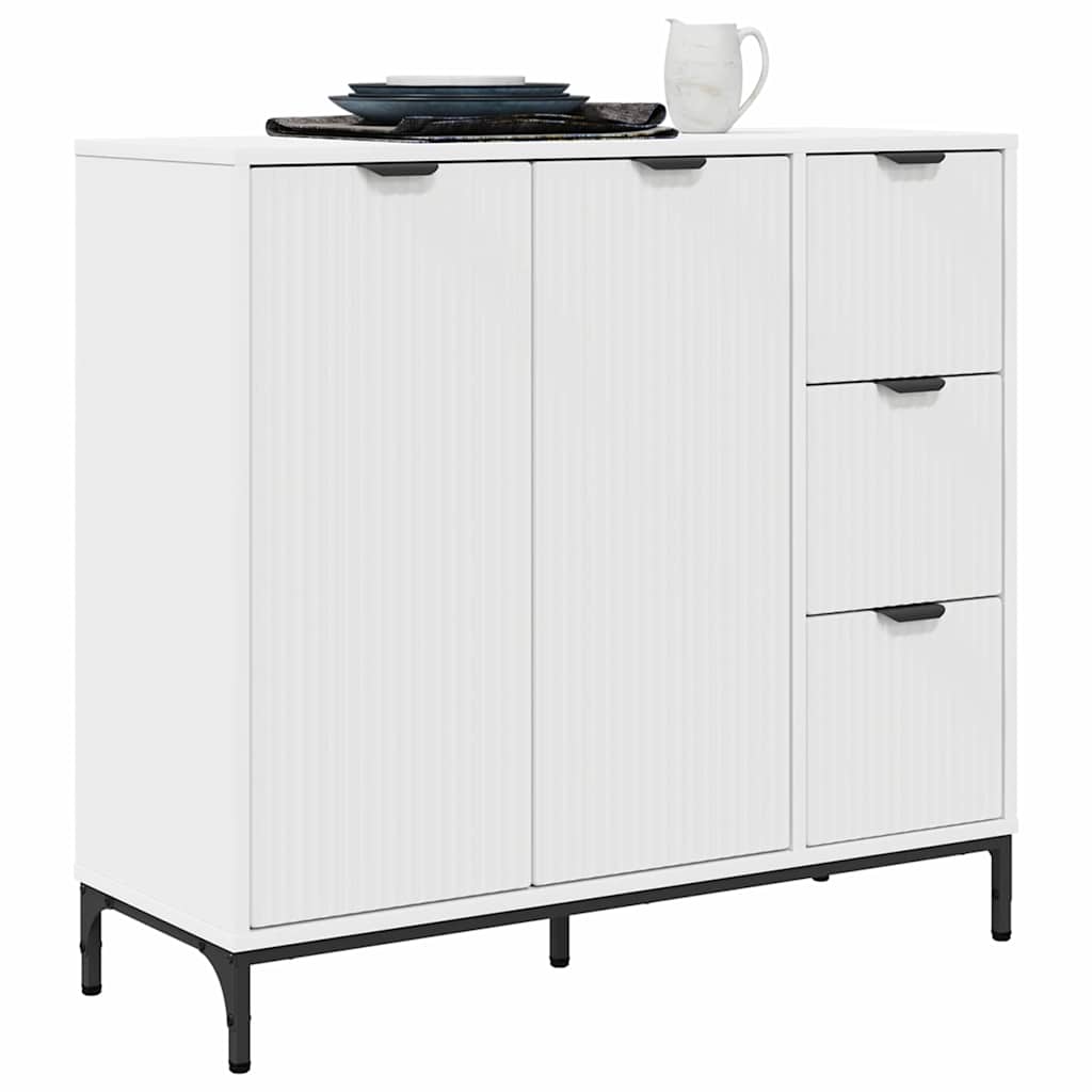 Serviesskap med skuff Hvit 89,5 x 33 x 82 cm Konstruert tre