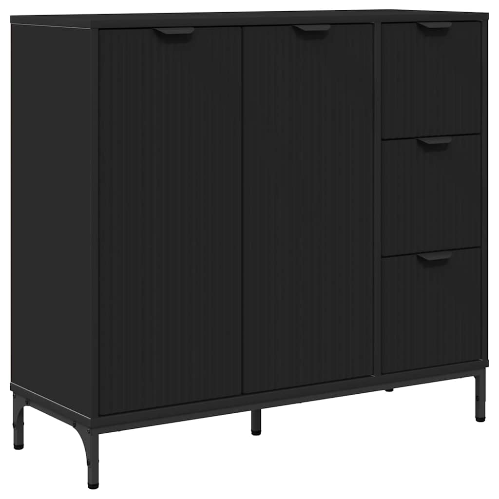Serviesskap med skuff Svart 89,5 x 33 x 82 cm Konstruert tre