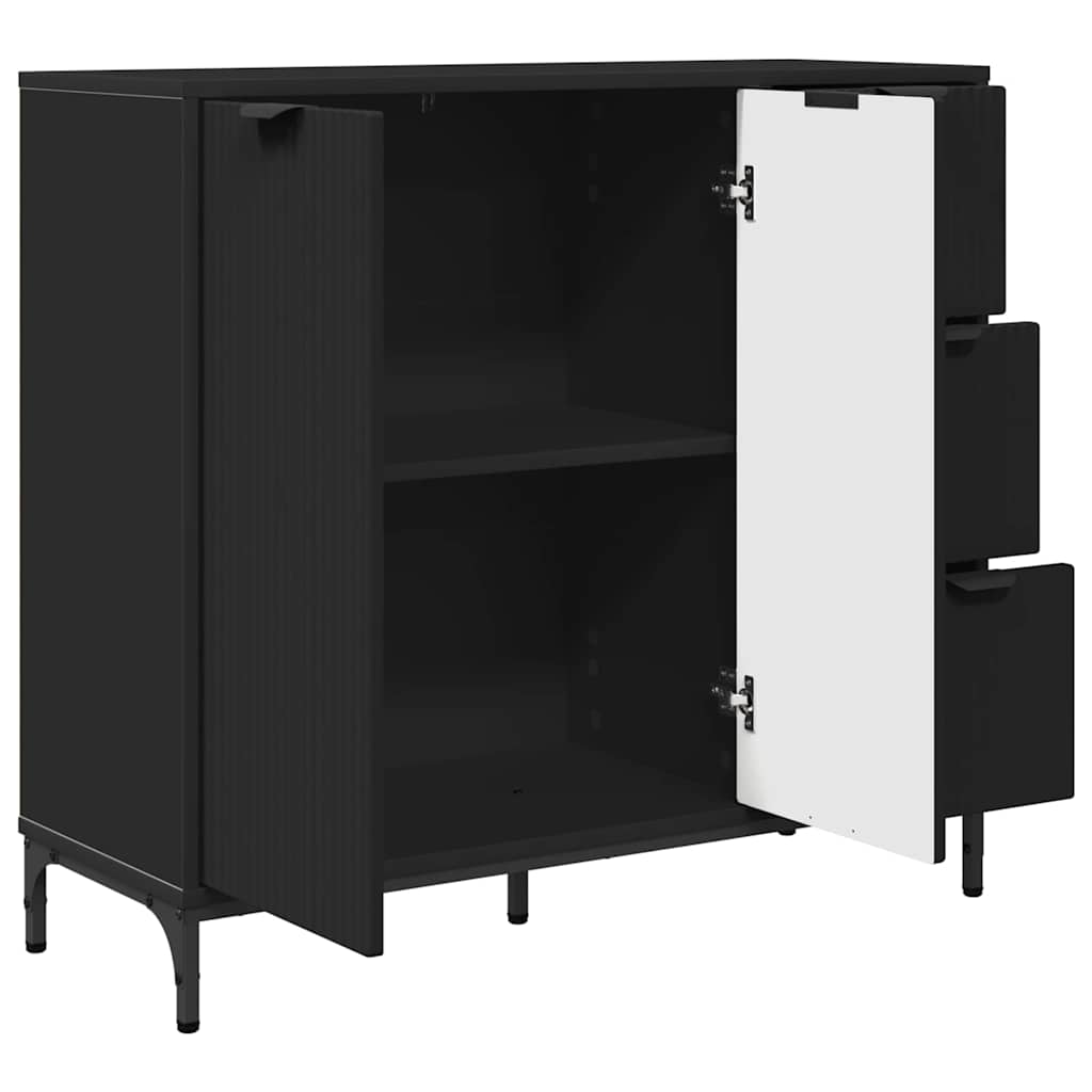 Serviesskap med skuff Svart 89,5 x 33 x 82 cm Konstruert tre