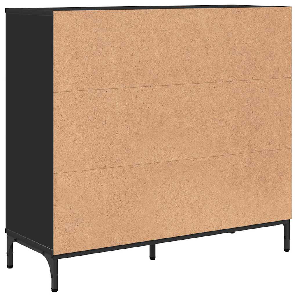 Serviesskap med skuff Svart 89,5 x 33 x 82 cm Konstruert tre