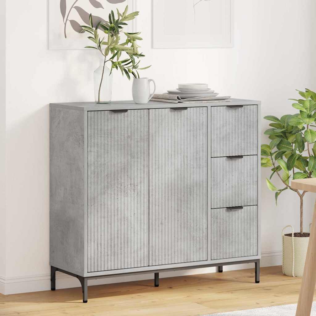 Serviesskap Betonggrå 89,5 x 33 x 82 cm Konstruert tre