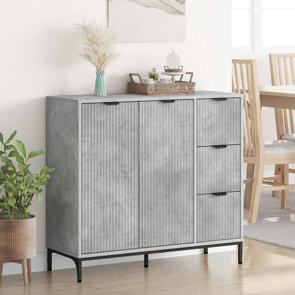 Serviesskap Betonggrå 89,5 x 33 x 82 cm Konstruert tre