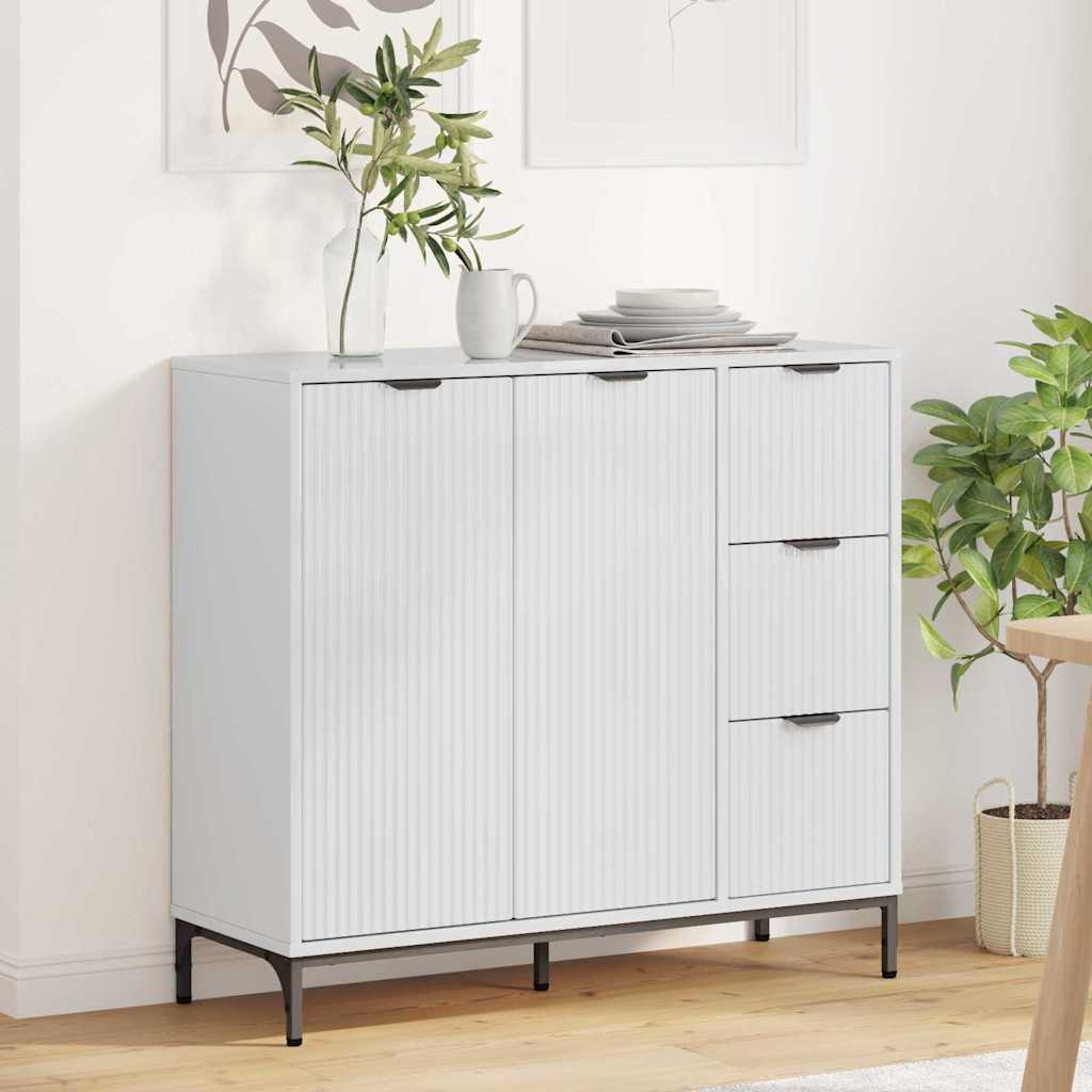 Serviesskap Høyglanset hvit 89,5 x 33 x 82 cm Konstruert tre