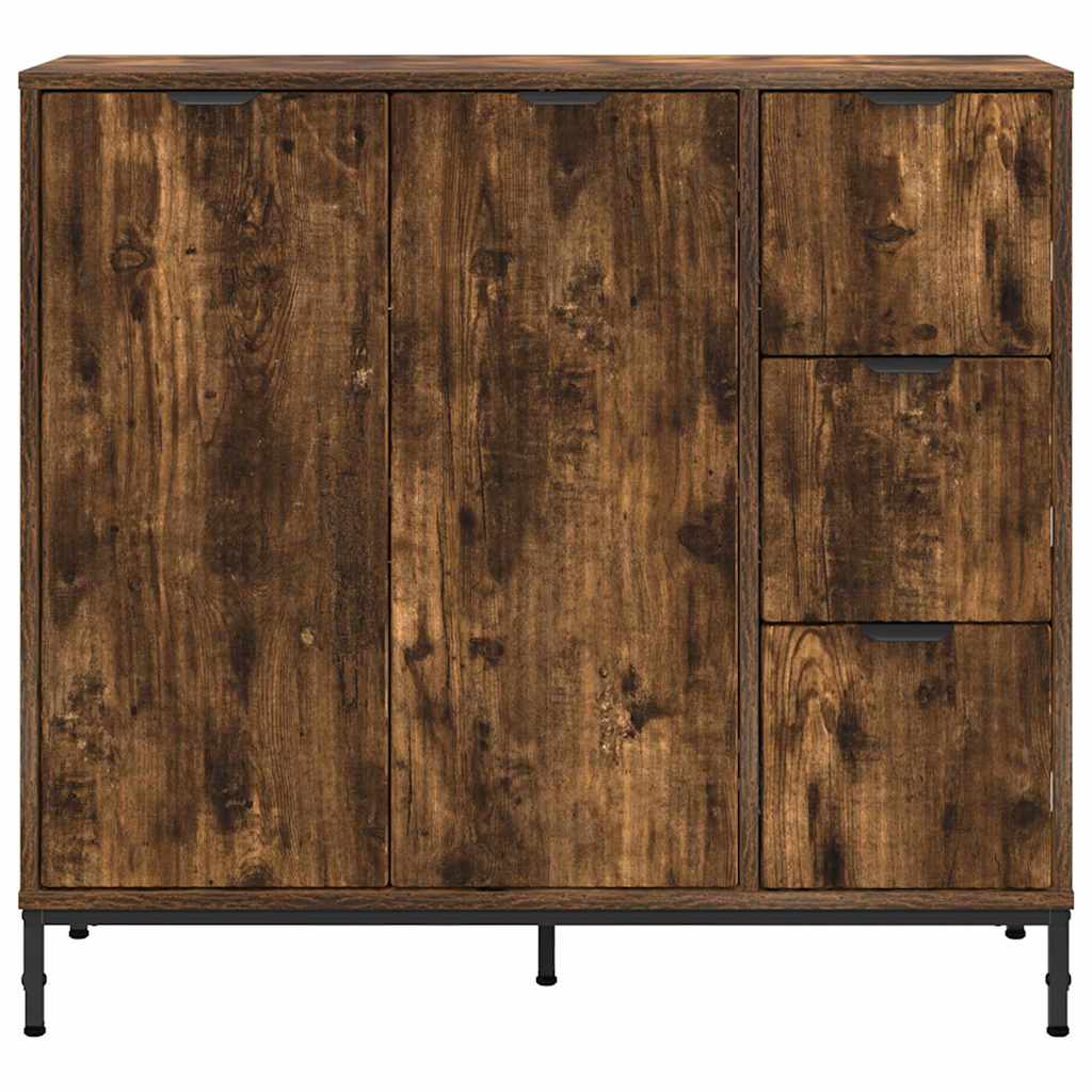 Serviesskap med skuff Røkt eik 89,5 x 33 x 82 cm Konstruert tre