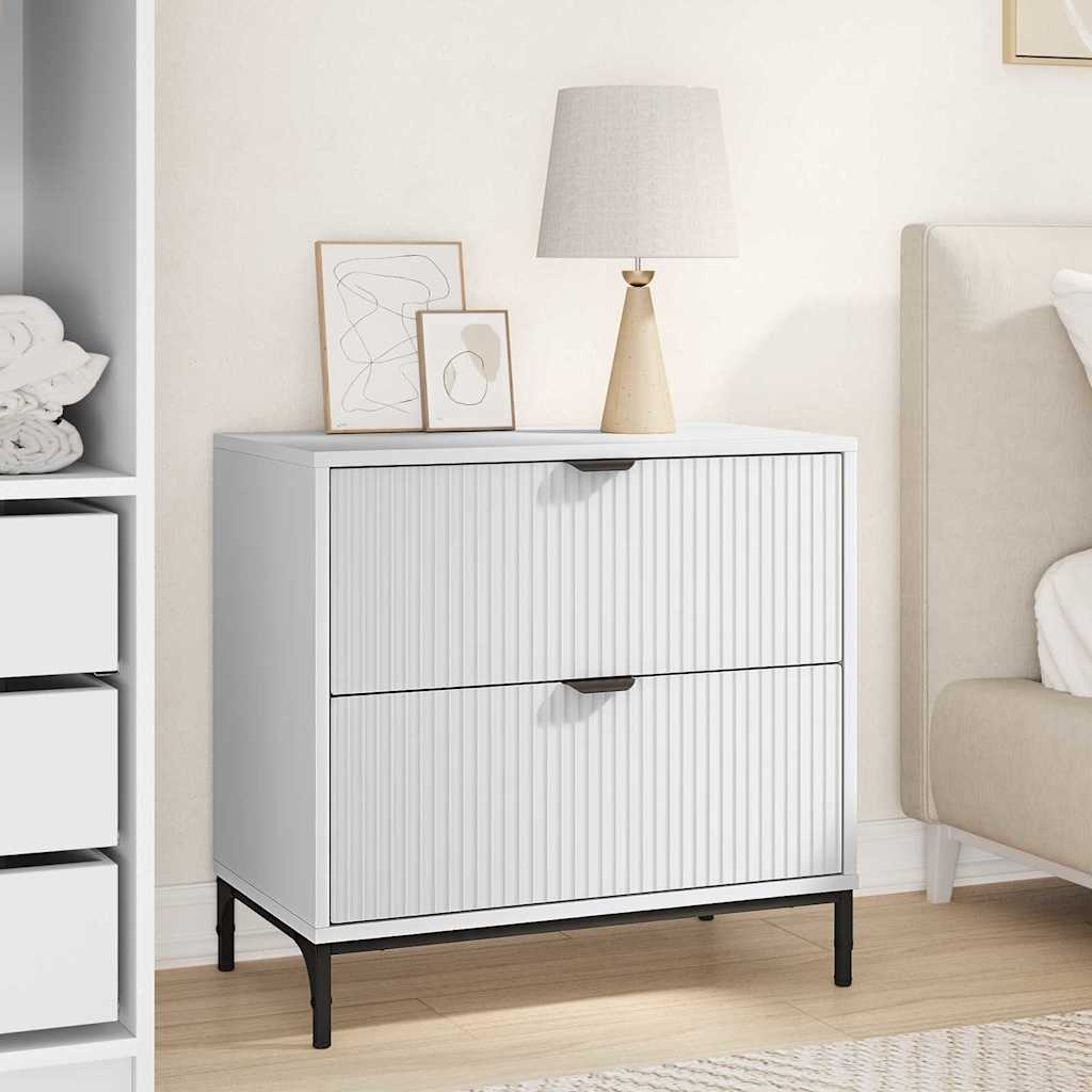 Nattbord med skuff Hvit 63,5 x 36 x 61 cm Konstruert tre