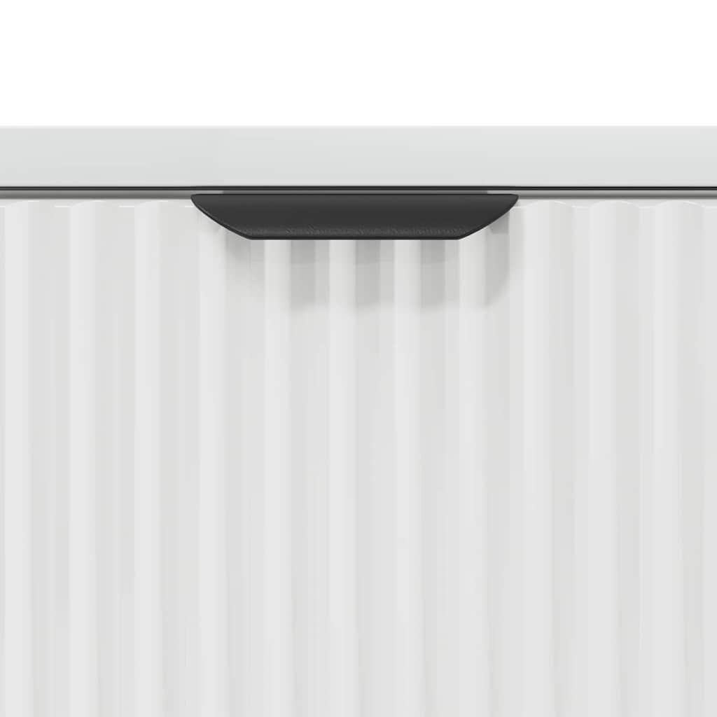 Nattbord Høyglans hvit 63,5 x 36 x 61 cm Konstruert tre