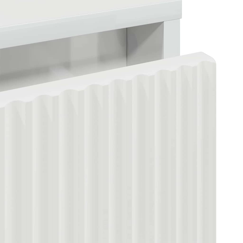 Nattbord Høyglans hvit 63,5 x 36 x 61 cm Konstruert tre