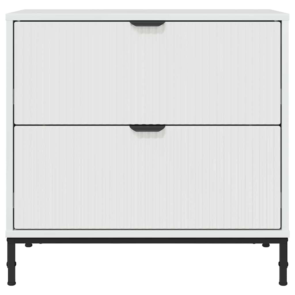 Nattbord Høyglans hvit 63,5 x 36 x 61 cm Konstruert tre