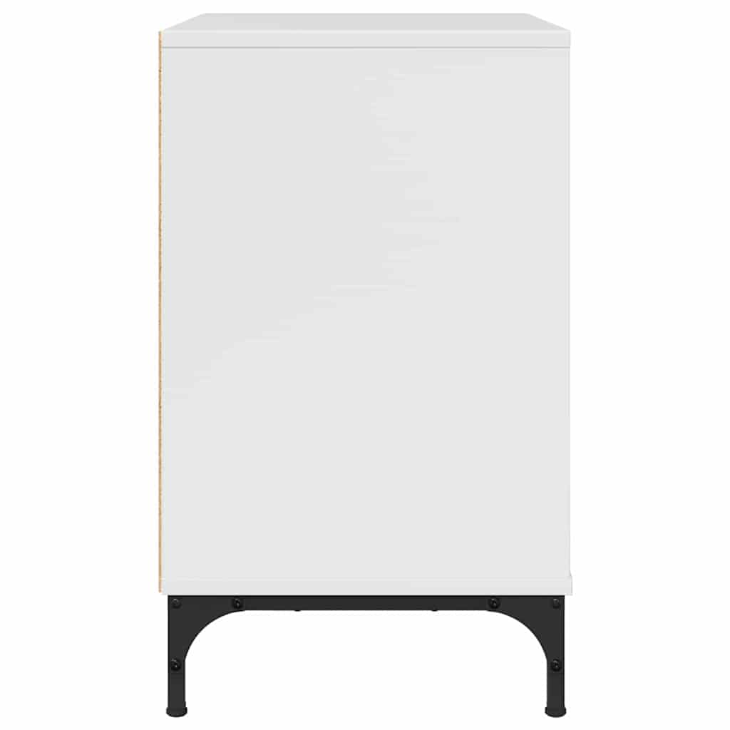 Nattbord Høyglans hvit 63,5 x 36 x 61 cm Konstruert tre