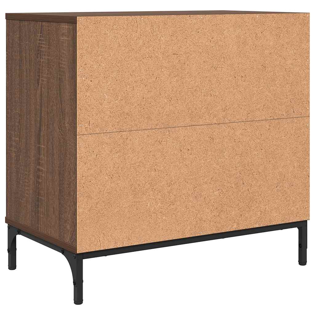 Nattbord med skuff brun eik 63,5 x 36 x 61 cm Konstruert tre