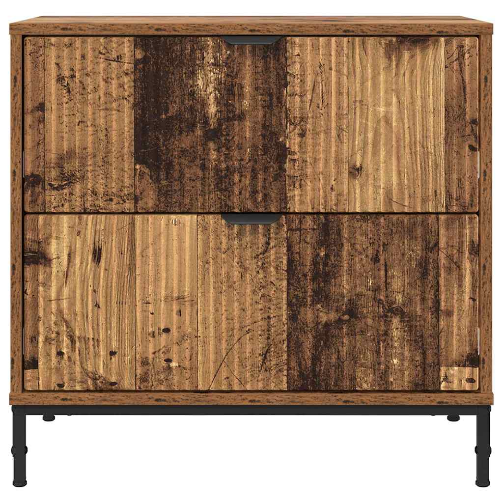Nattbord med skuff Gammelt tre 63,5 x 36 x 61 cm Konstruert tre