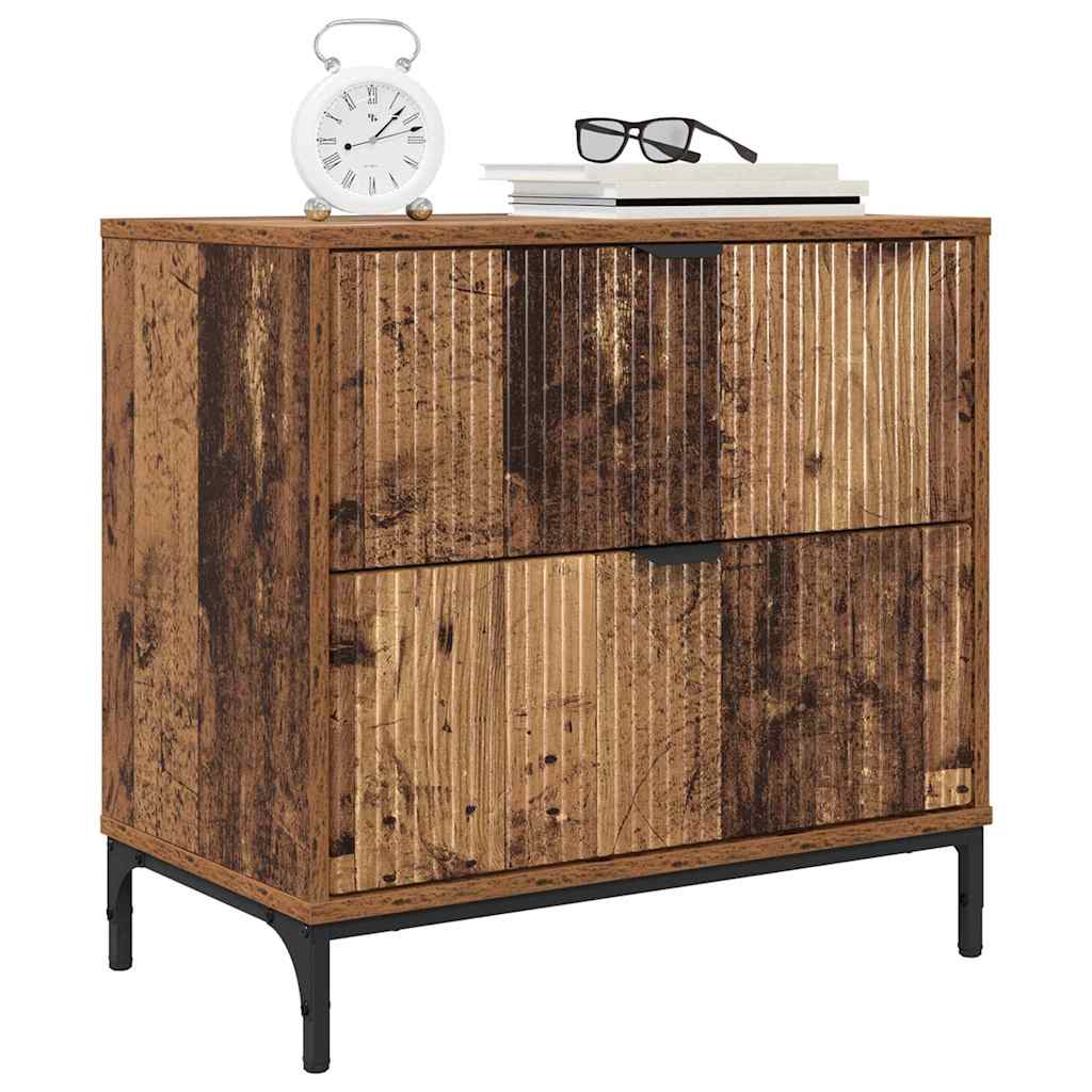 Nattbord med skuff Gammelt tre 63,5 x 36 x 61 cm Konstruert tre