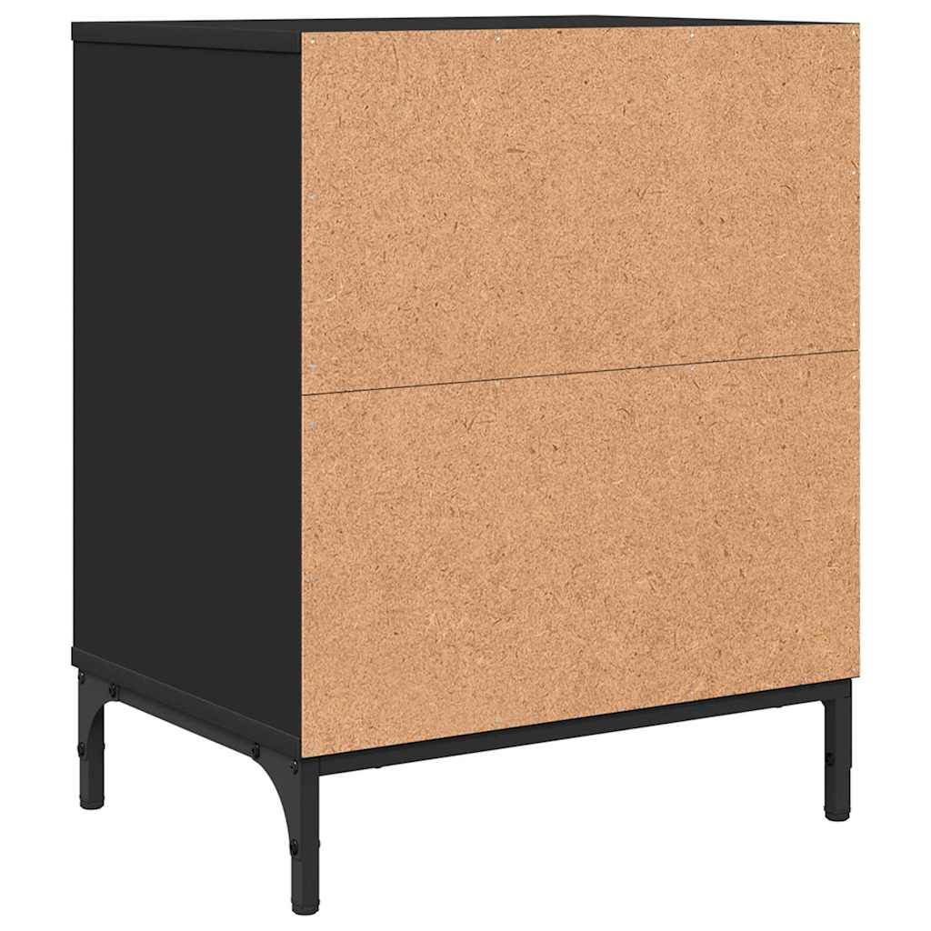 Nattbordskap med skuff Svart 49 x 36 x 61 cm Konstruert tre