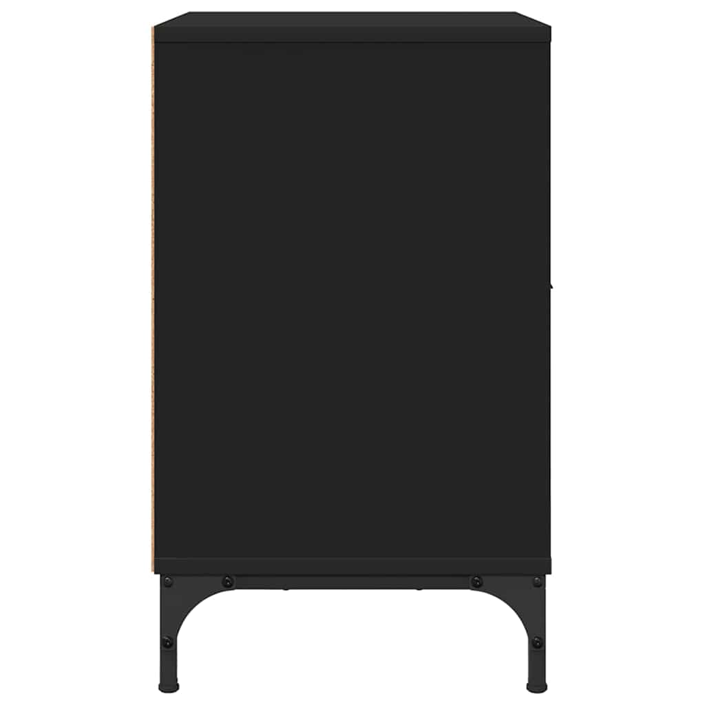 Nattbordskap med skuff Svart 49 x 36 x 61 cm Konstruert tre
