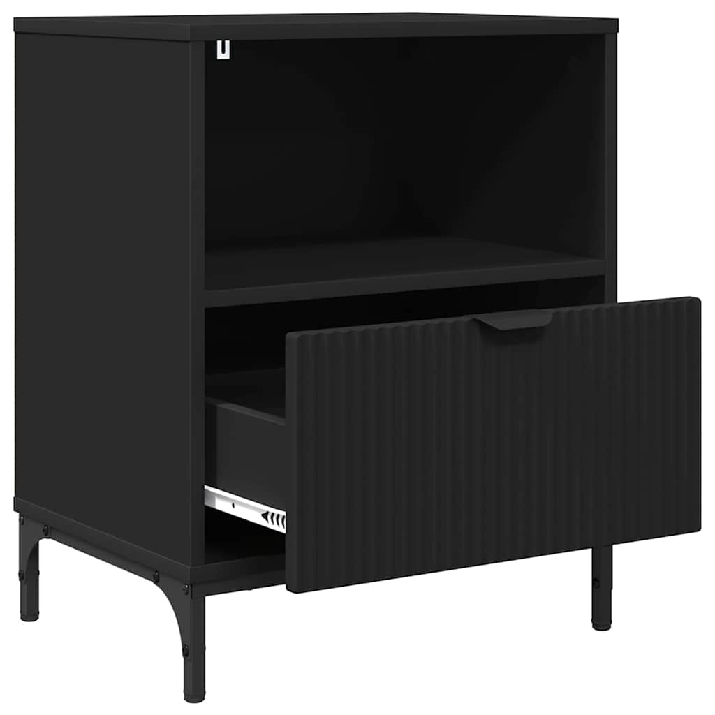 Nattbordskap 2 pcs Svart 49 x 36 x 61 cm Konstruert tre