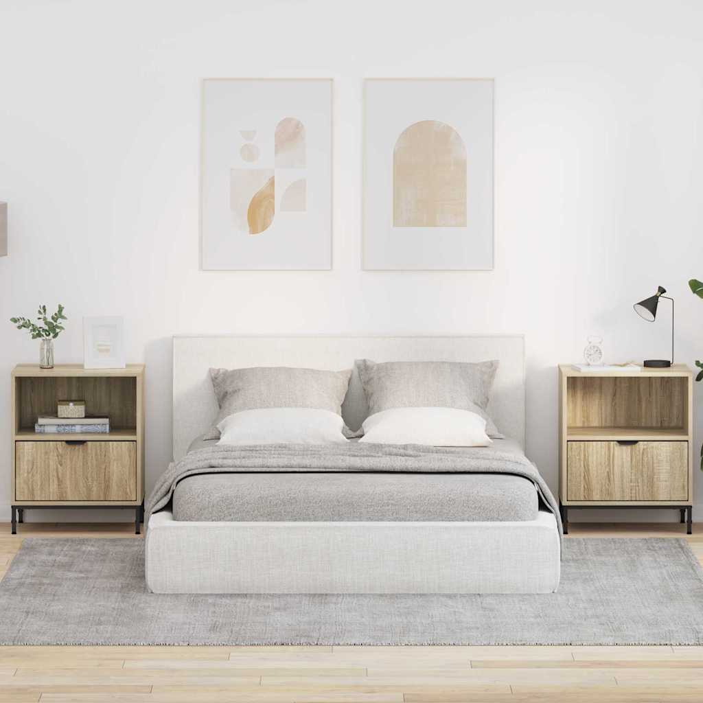 Nattbord 2 pcs Sonoma eik 49 x 36 x 61 cm Konstruert tre