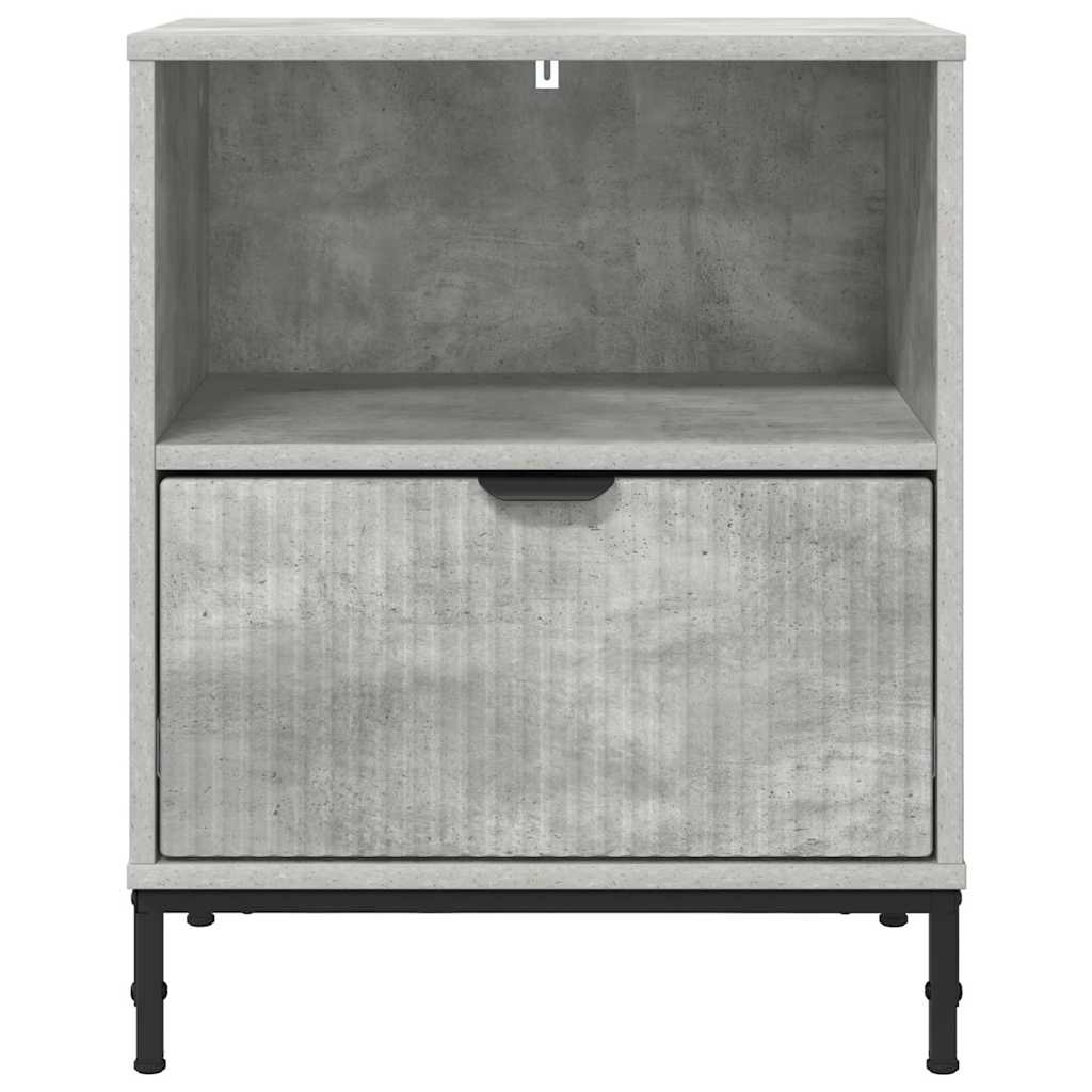 Nattbordskap med skuff Betonggrå 49 x 36 x 61 cm Konstruert tre
