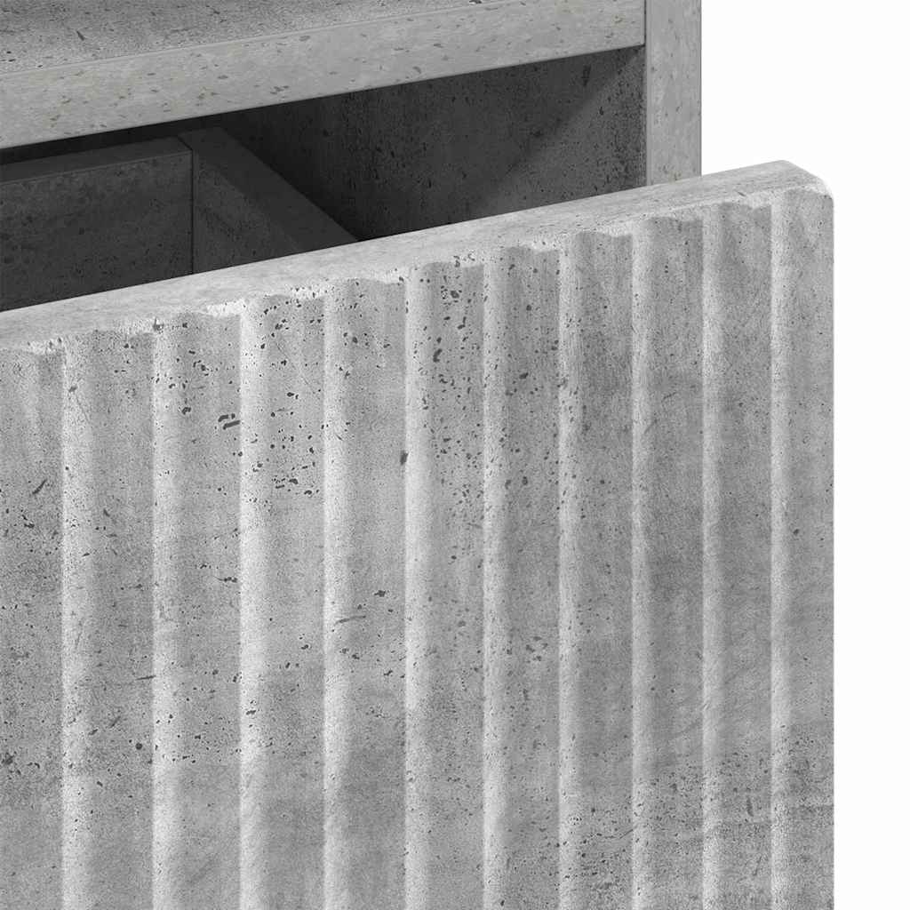 Nattbord 2 pcs Betonggrå 49 x 36 x 61 cm Konstruert tre