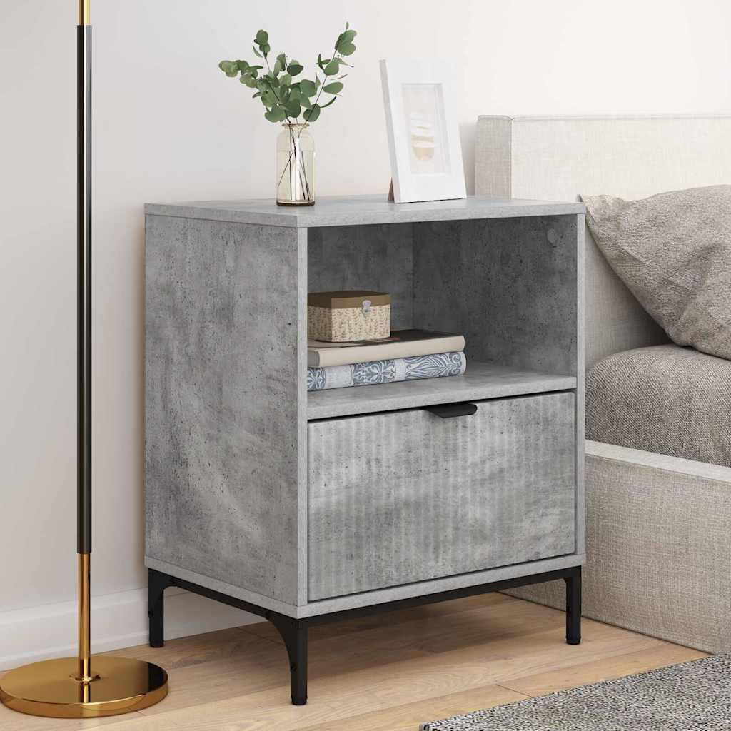 Nattbordskap 2 pcs Betonggrå 49 x 36 x 61 cm Konstruert tre