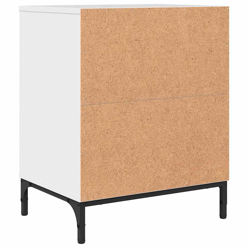 Nattbordskap 2 pcs Høyglans hvit 49 x 36 x 61 cm Konstruert tre