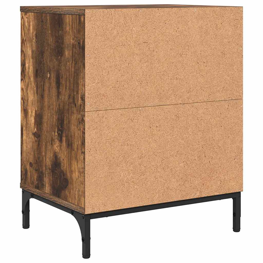 Nattbordskap 2 pcs Røkt eik 49 x 36 x 61 cm Konstruert tre
