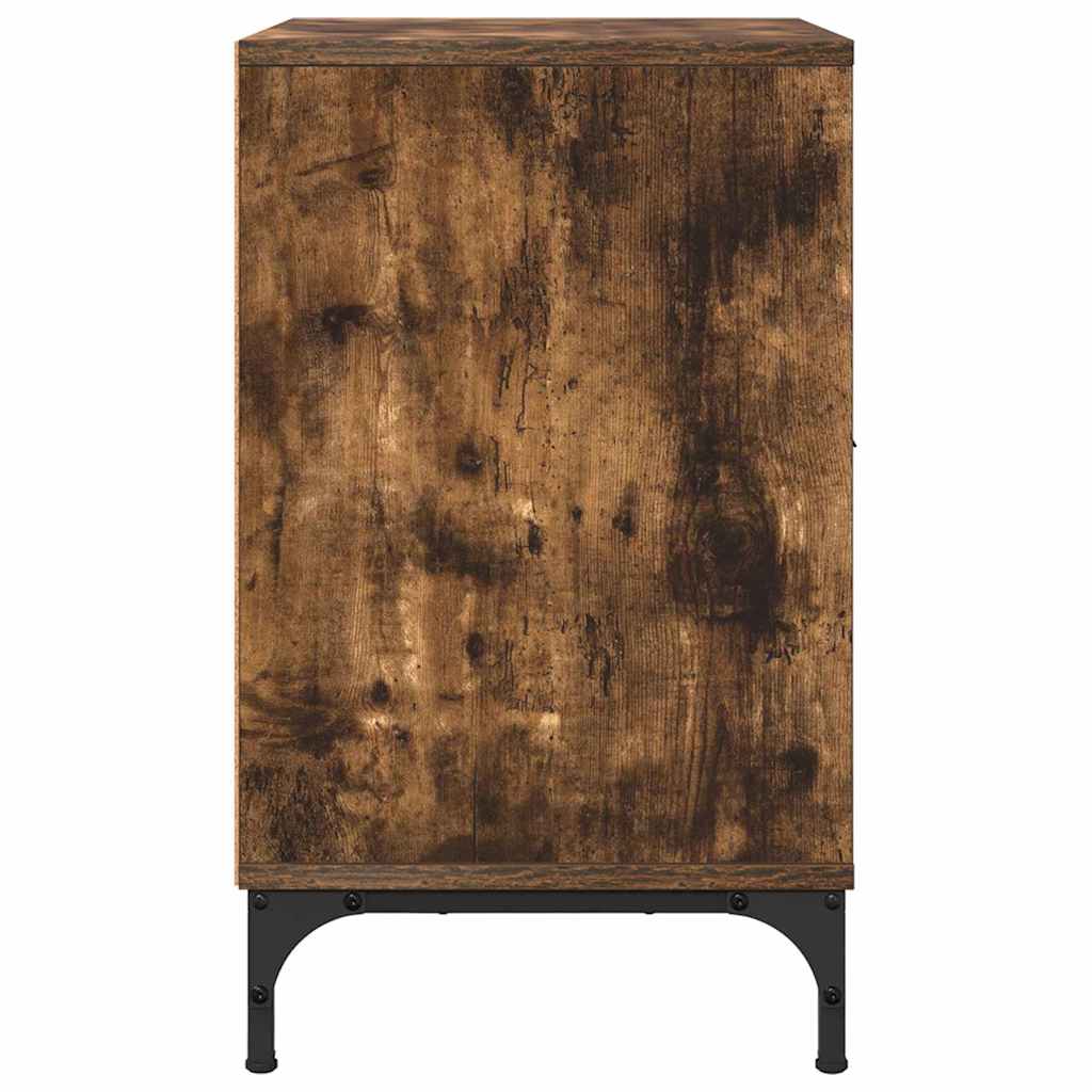 Nattbordskap 2 pcs Røkt eik 49 x 36 x 61 cm Konstruert tre