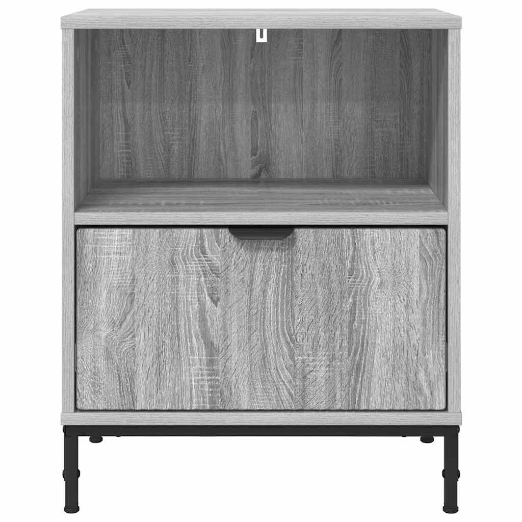 Nattbord med skuff Grå sonoma 49 x 36 x 61 cm Konstruert tre