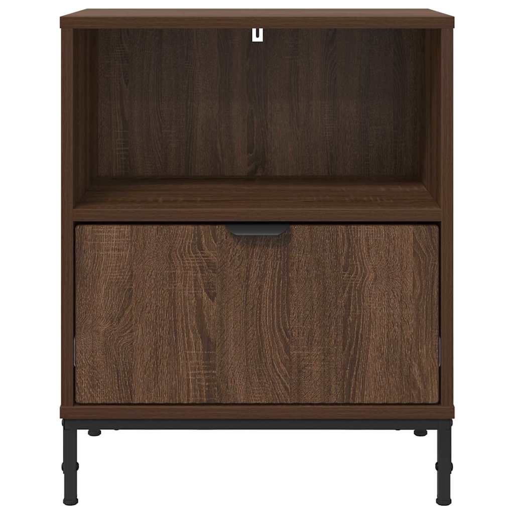 Nattbordskap 2 pcs brun eik 49 x 36 x 61 cm Konstruert tre